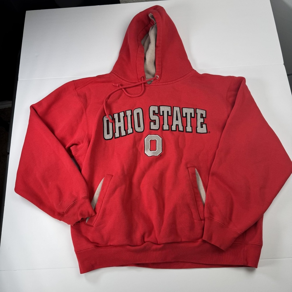 Ohio State Buckeyes Hoodie Mens Medium Red NCAA Football Pullover Champs Sports